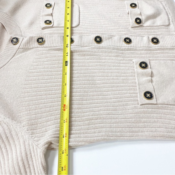 Cabi Cardigan Sweater Cream Work Professional Beige Pockets Buttons Size medium - Picture 5 of 9